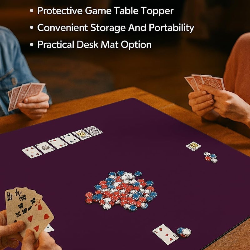 Feltectors Board Game Mat 40 x 40 inches, Table Cover for Mahjong, Poker, Playing Cards, Tile Games, Dominoes, and RPG - Neoprene Gaming Playmat (Burgundy, 40 x 40) - Image 4